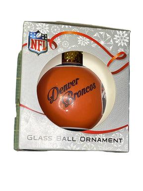 NFL Denver Broncos FOCO Christmas Glass Ball Ornament Tree Decoration NWT