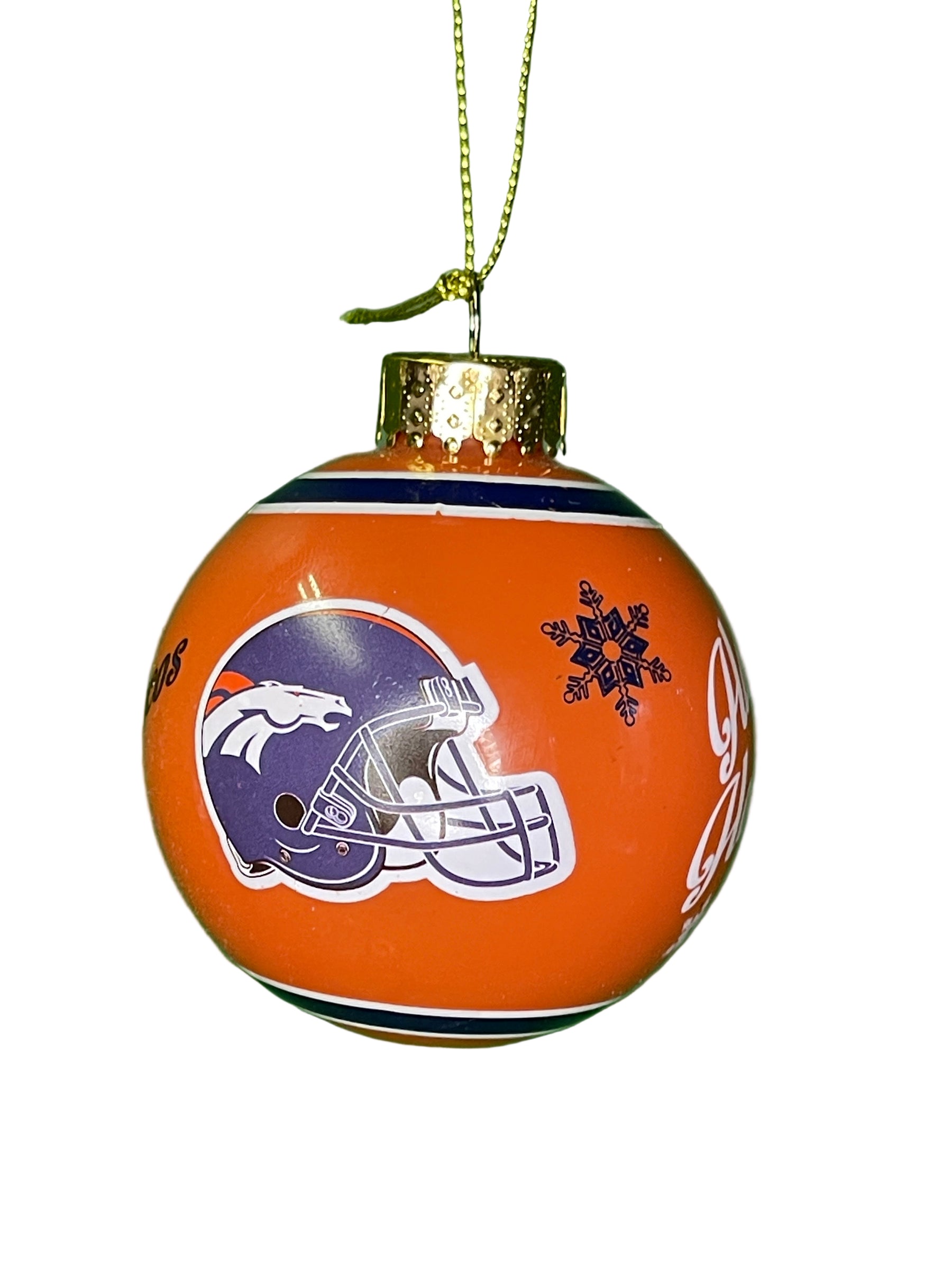 NFL Denver Broncos FOCO Christmas Glass Ball Ornament Tree Decoration NWT
