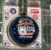 NFL Denver Broncos Vintage Christmas Glass Ornament Super Bowl XXXII XXXIII NWT