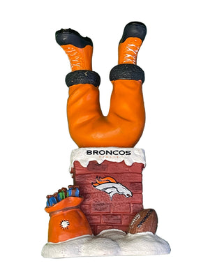 NFL Denver Broncos FOCO Collectable Bobblehead Santa in Chimney Mint!