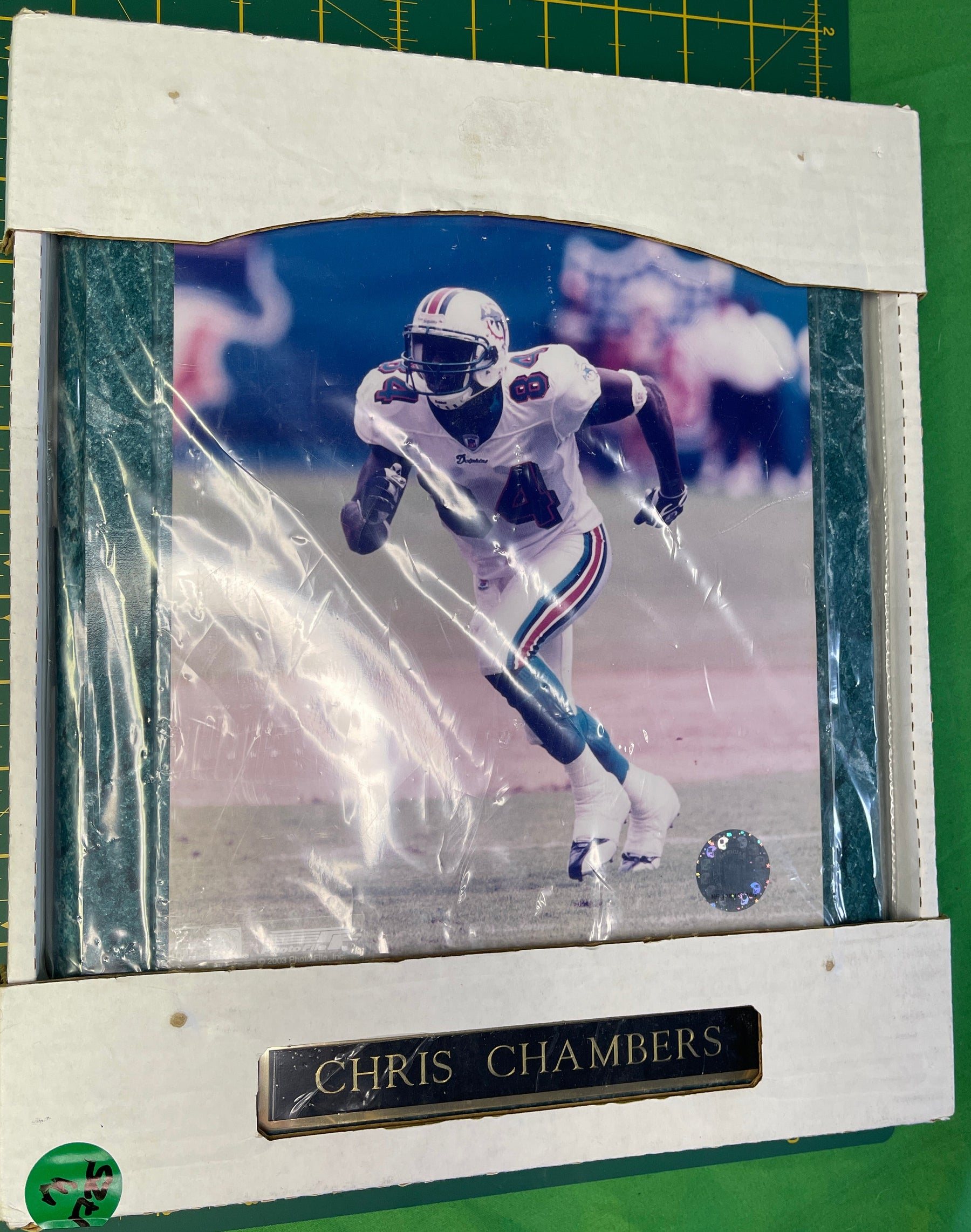 NFL Miami Dolphins Chris Chambers #84 Green Marble Plaque in Box NWT