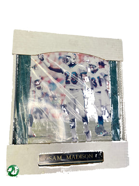 NFL Miami Dolphins Sam Madison #29 Green Marble Plaque in Box NWT
