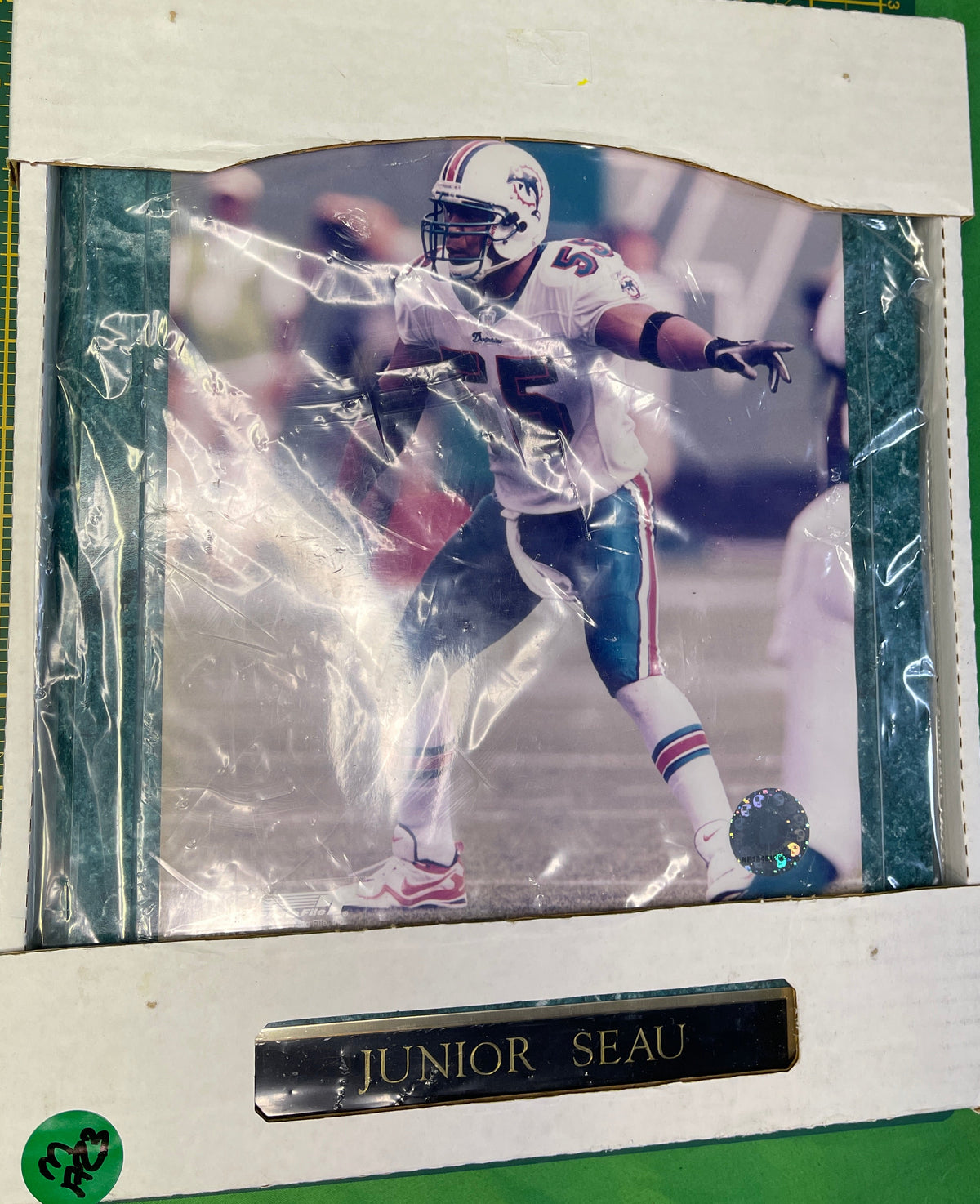 NFL Miami Dolphins Junior Seau #55 Green Marble Plaque in Box NWT