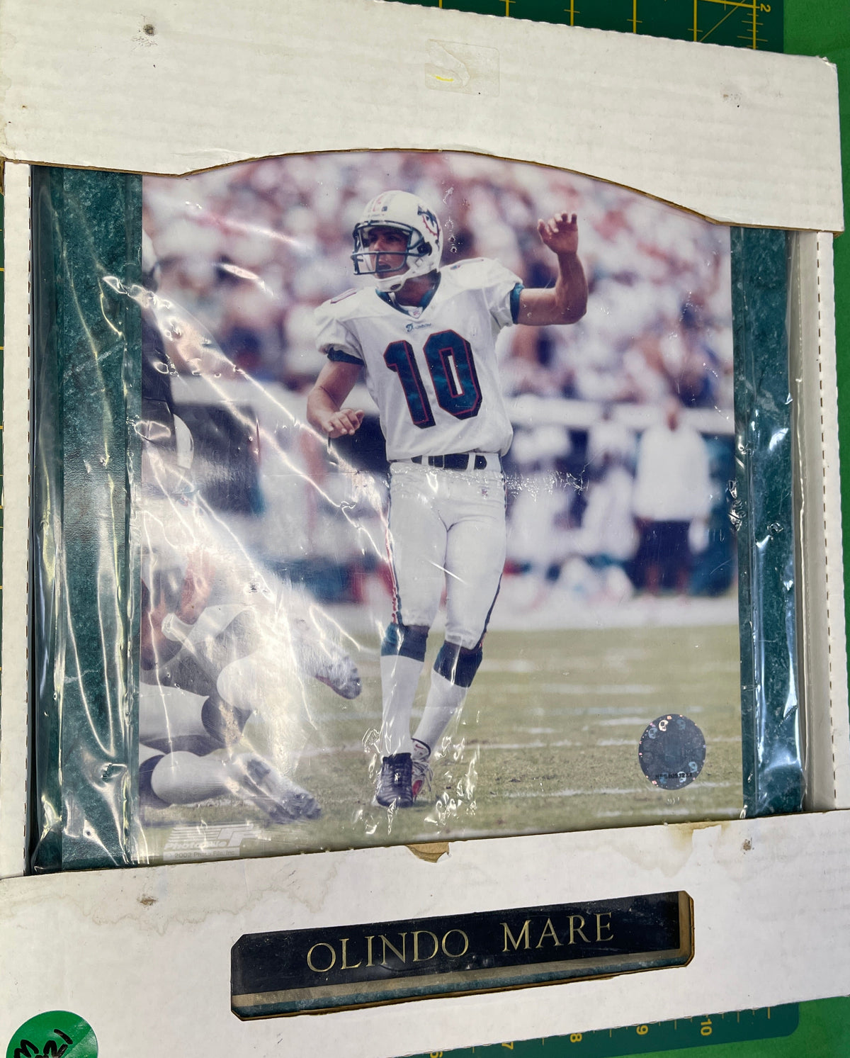 NFL Miami Dolphins Olindo Mare #10 Green Marble Plaque in Box NWT