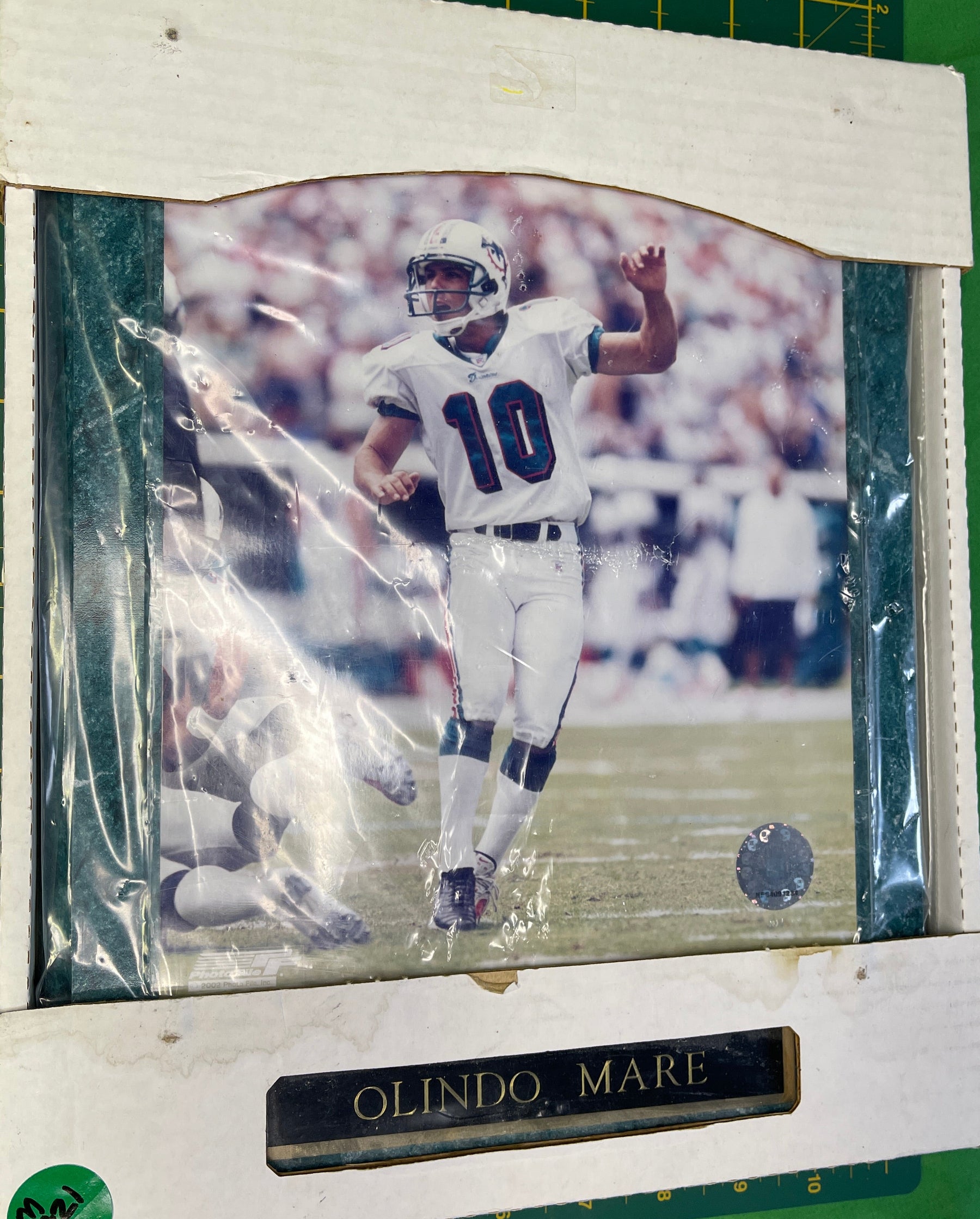 NFL Miami Dolphins Olindo Mare #10 Green Marble Plaque in Box NWT