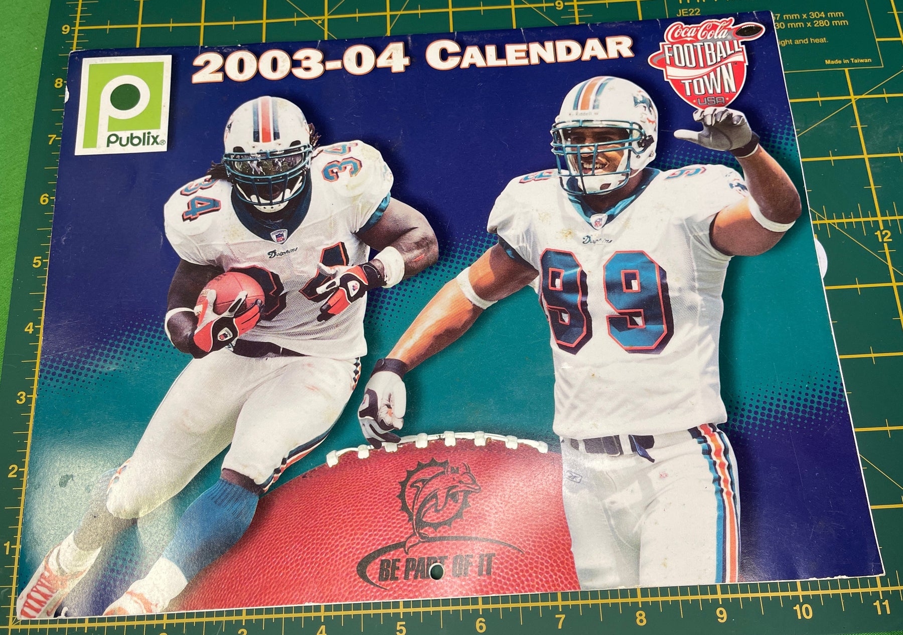 NFL Miami Dolphins 2003-04 Vintage Advertising Calendar Publix Coke