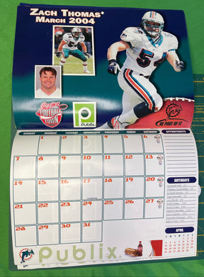 NFL Miami Dolphins 2003-04 Vintage Advertising Calendar Publix Coke