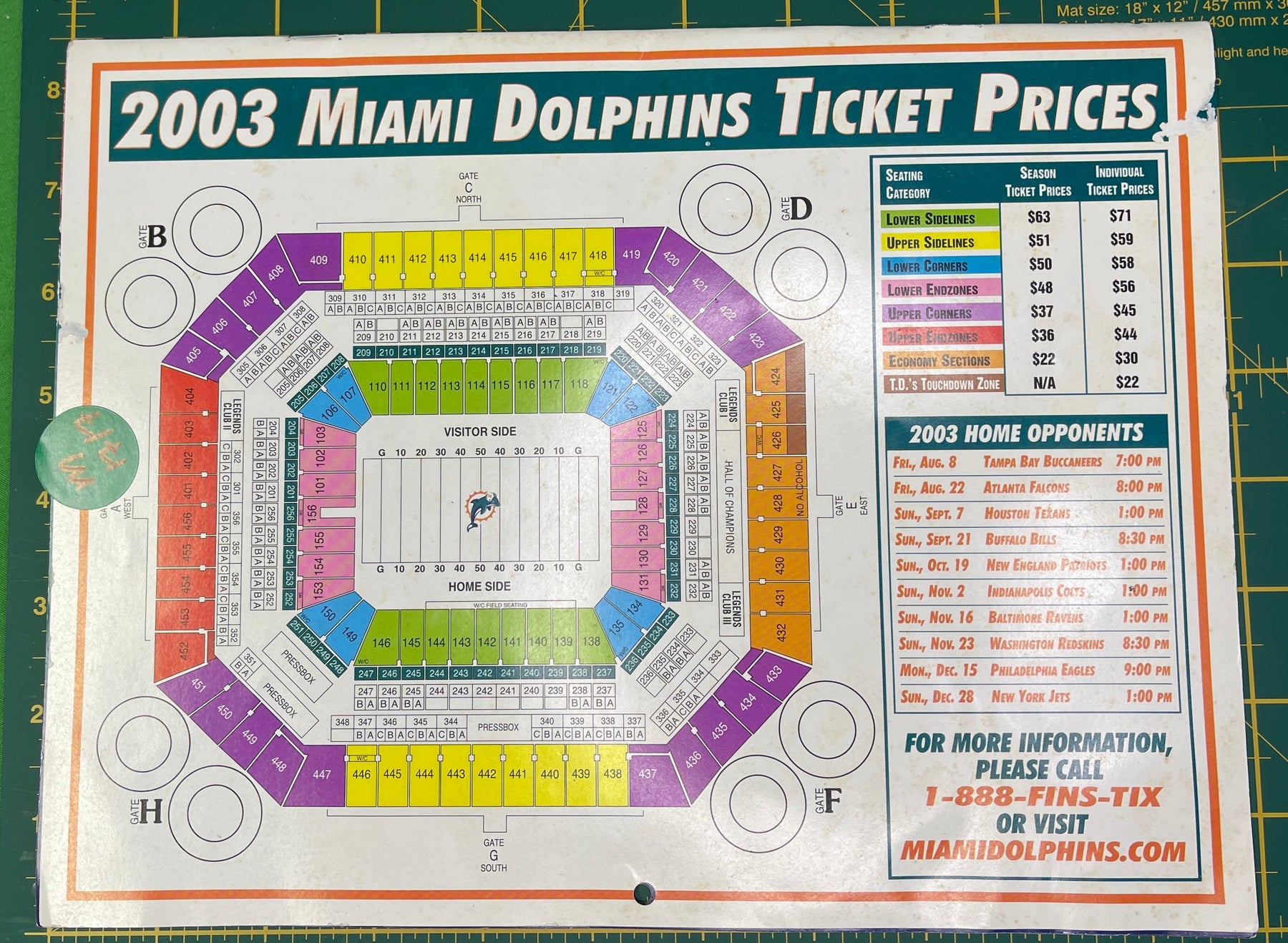 NFL Miami Dolphins 2003-04 Vintage Advertising Calendar Publix Coke