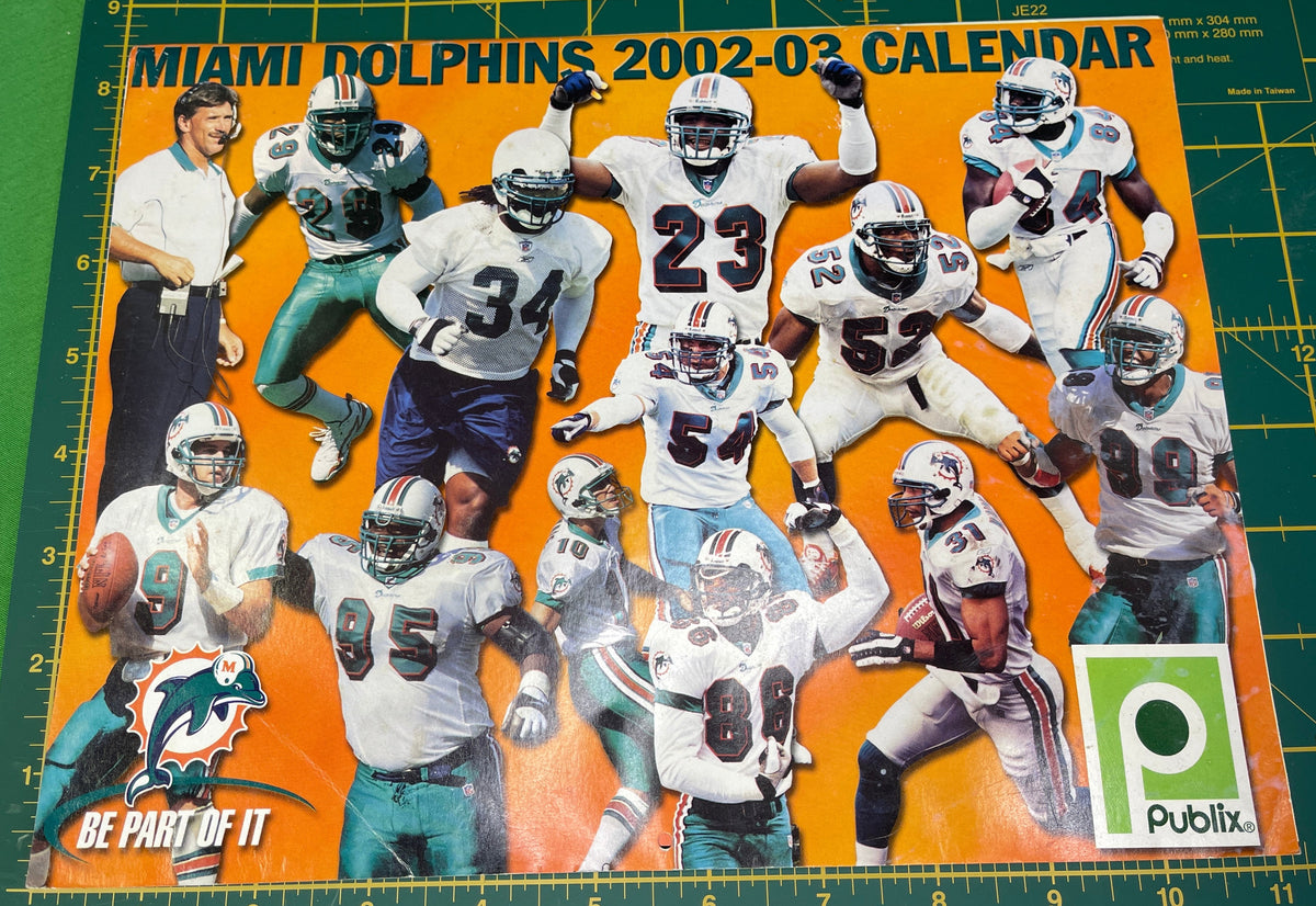 NFL Miami Dolphins 2002-03 Vintage Advertising Calendar Publix