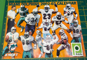 NFL Miami Dolphins 2002-03 Vintage Advertising Calendar Publix
