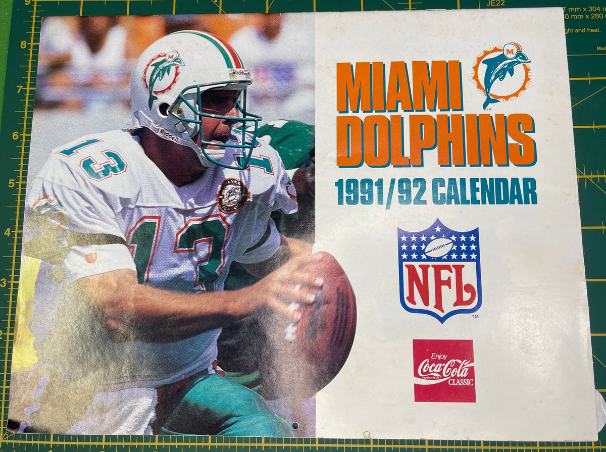 NFL Miami Dolphins 1991/92 Vintage Advertising Calendar Coke Coca Cola