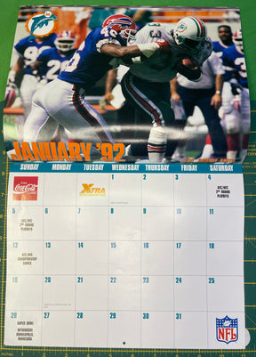 NFL Miami Dolphins 1991/92 Vintage Advertising Calendar Coke Coca Cola