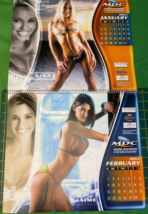 NFL Miami Dolphins CHEERLEADERS 2003 Vintage Swimsuit Calendar Bikinis Unused