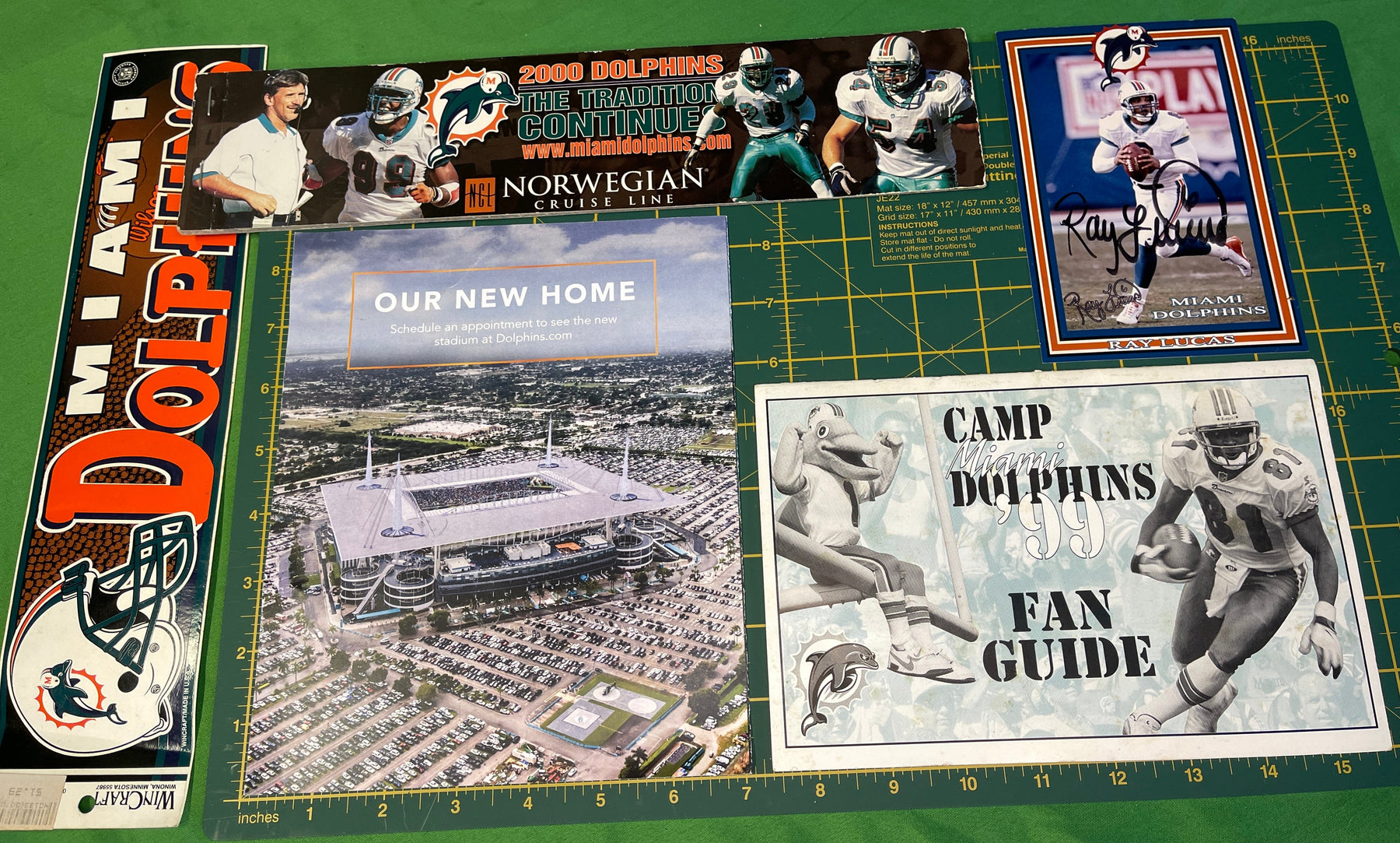 NFL Miami Dolphins Sticker Photo Trading Card Lot Vintage