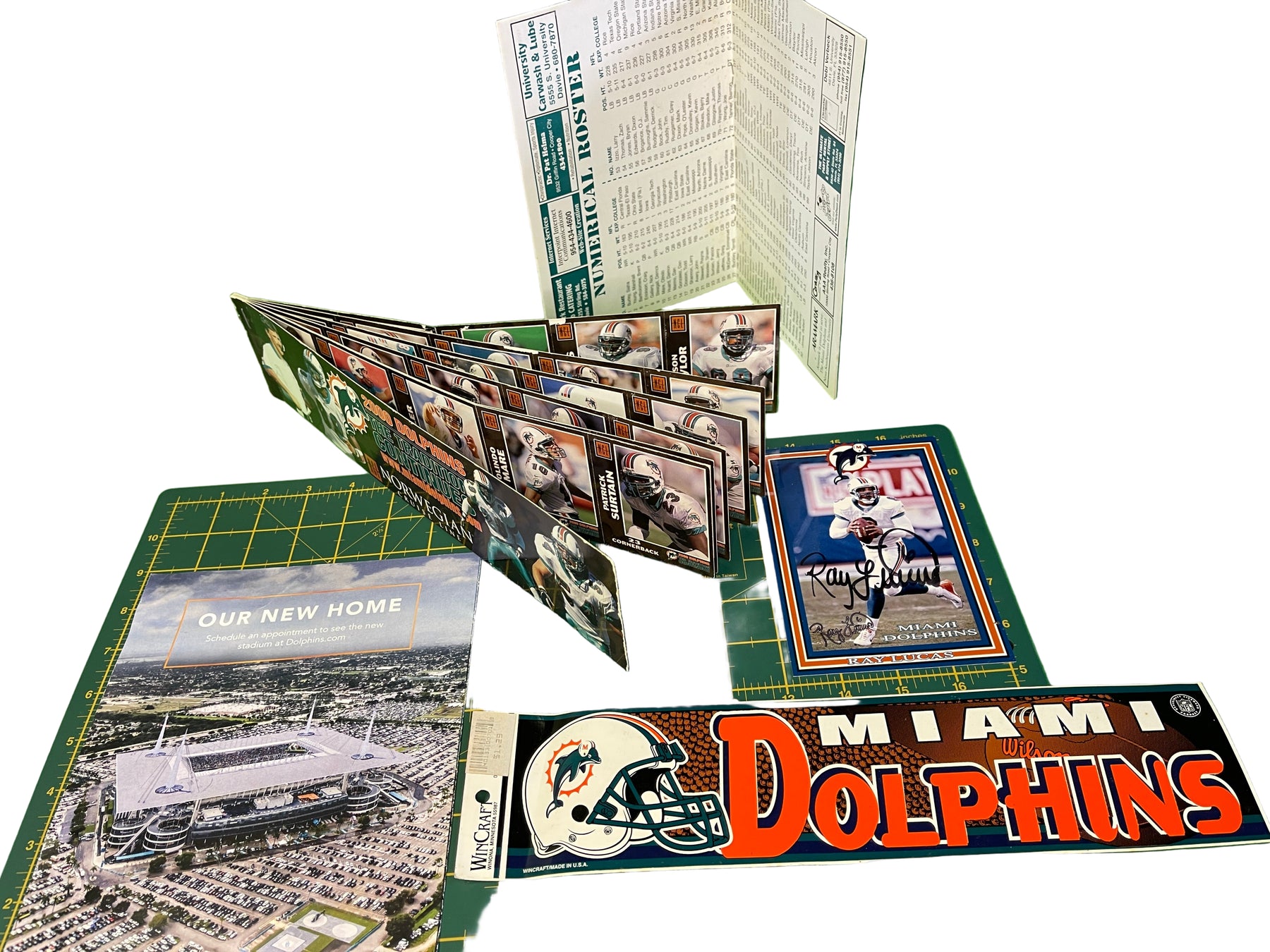 NFL Miami Dolphins Sticker Photo Trading Card Lot Vintage