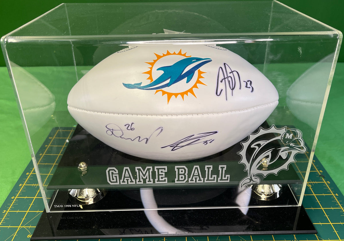 NFL Miami Dolphins Jay Ajayi Damien Williams SIGNED Autographed Ball w/Acrylic Case