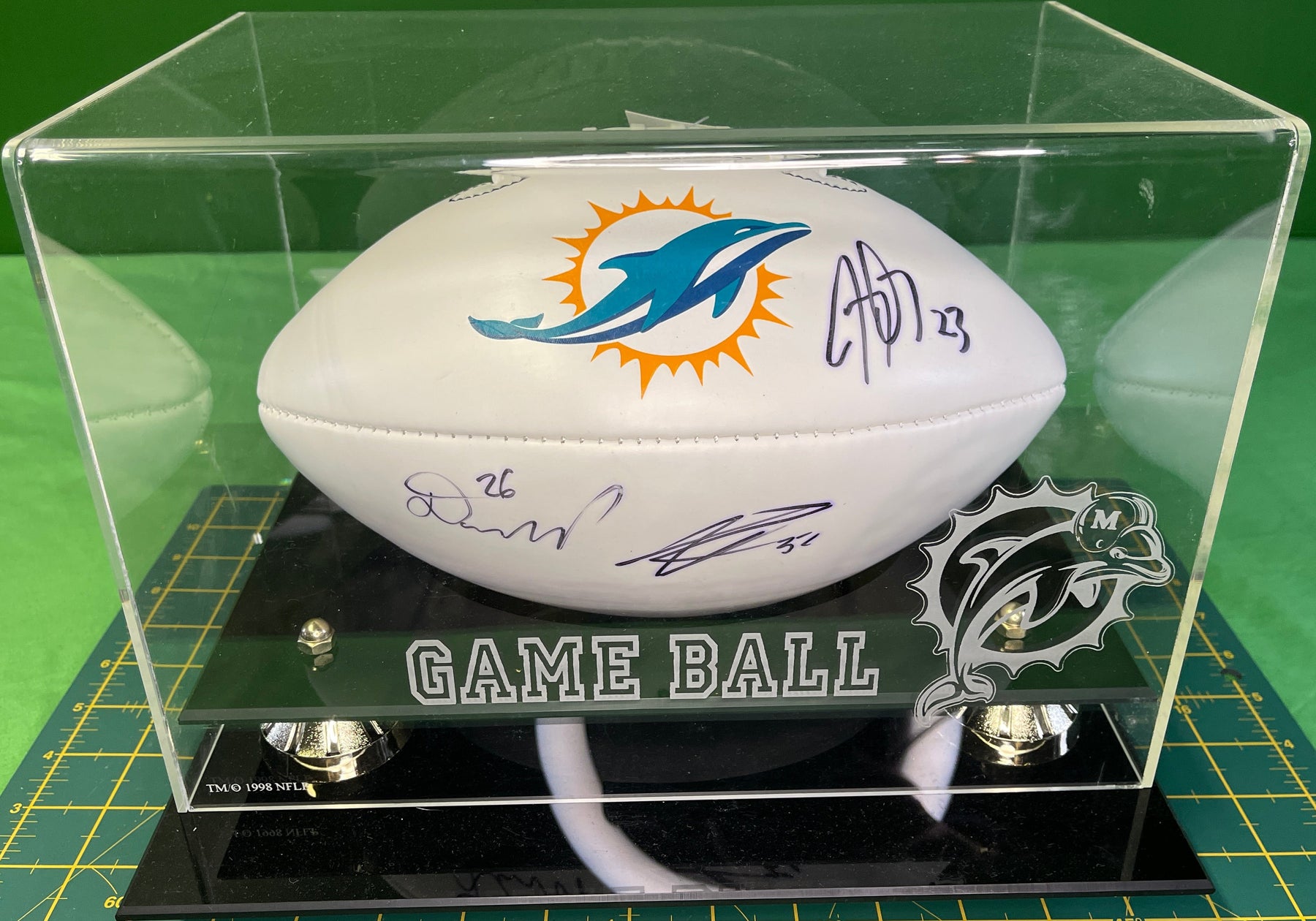 NFL Miami Dolphins Jay Ajayi Damien Williams SIGNED Autographed Ball w/Acrylic Case