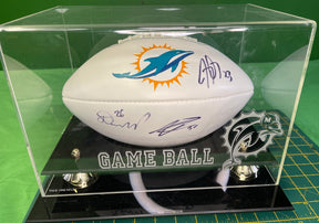 NFL Miami Dolphins Jay Ajayi Damien Williams SIGNED Autographed Ball w/Acrylic Case