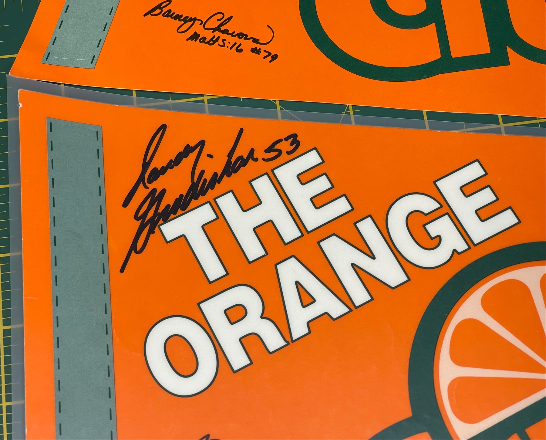 NFL Denver Broncos Orange Crush/Ring of Fame Vintage Cardboard Pennants Signatures 80s