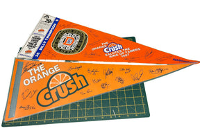 NFL Denver Broncos Orange Crush/Ring of Fame Vintage Cardboard Pennants Signatures 80s