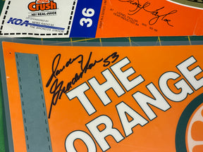 NFL Denver Broncos Orange Crush/Ring of Fame Vintage Cardboard Pennants Signatures 80s