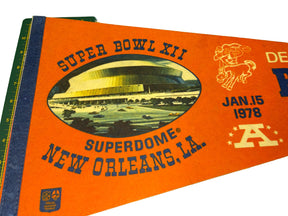 NFL Denver Broncos Super Bowl XII Superdome 1978 Vintage Pennant RARE