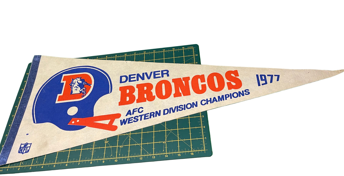 NFL Denver Broncos 1977 AFC Western Division Champions Vintage Pennant RARE