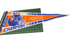 NFL Denver Broncos 1986 AFC Champions Super Bowl XXI Vintage Pennant