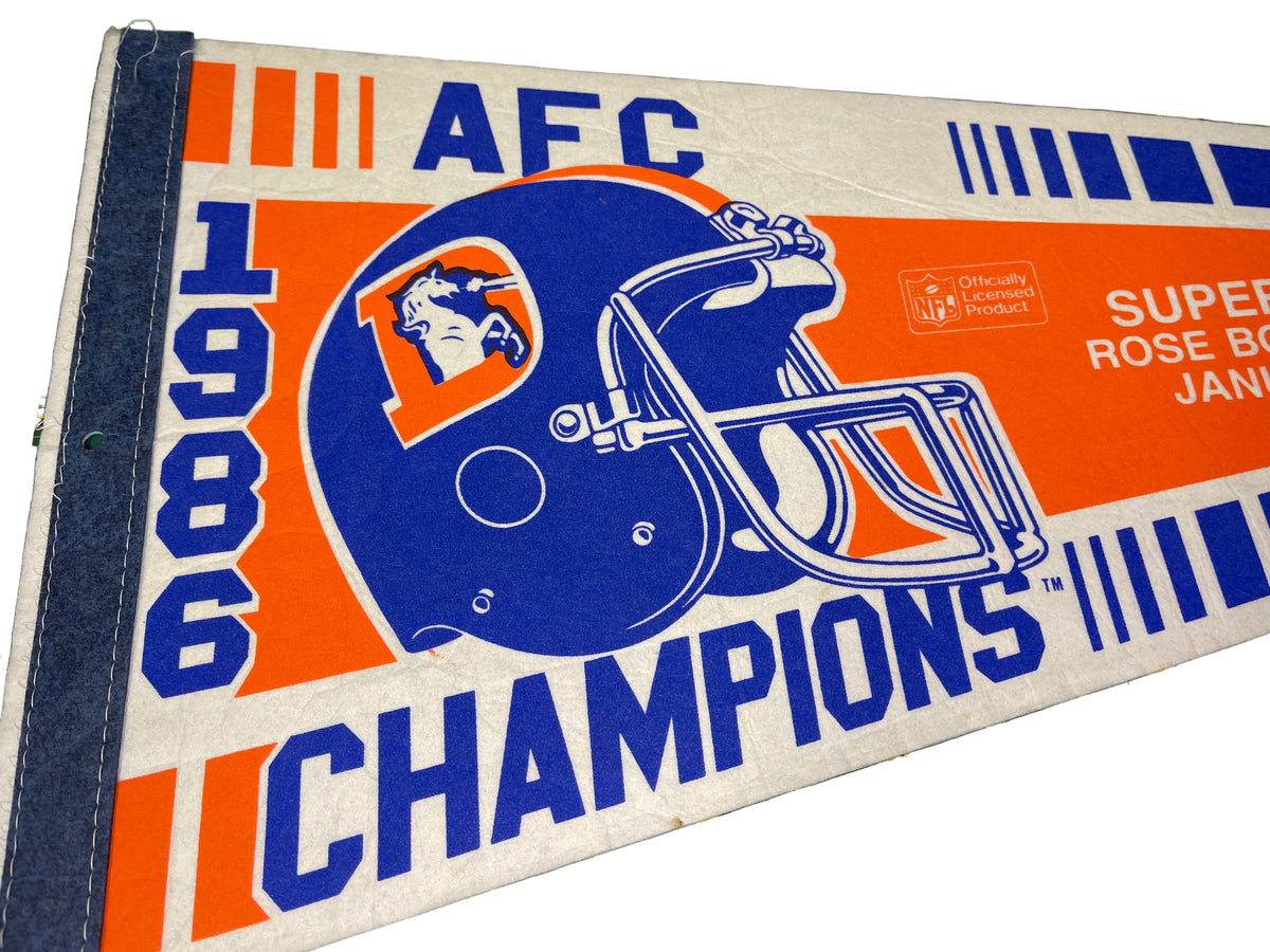 NFL Denver Broncos 1986 AFC Champions Super Bowl XXI Vintage Pennant