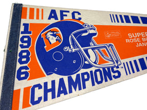 NFL Denver Broncos 1986 AFC Champions Super Bowl XXI Vintage Pennant