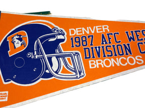 NFL Denver Broncos 1987 AFC Western Division Champions Vintage Pennant
