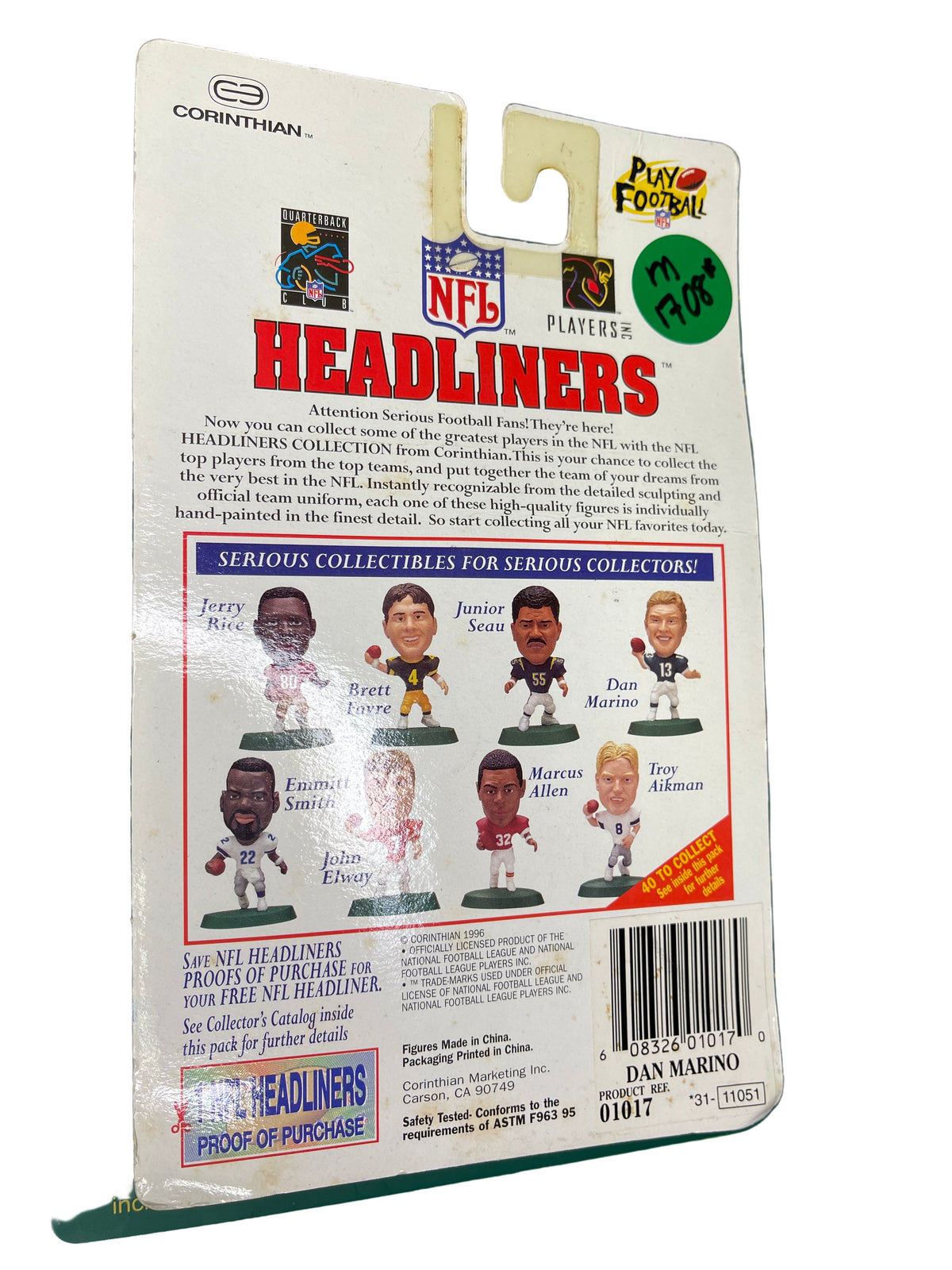 NFL Miami Dolphins Dan Marino #13 Corinthian 1996 Headliners Mini Figure NWT