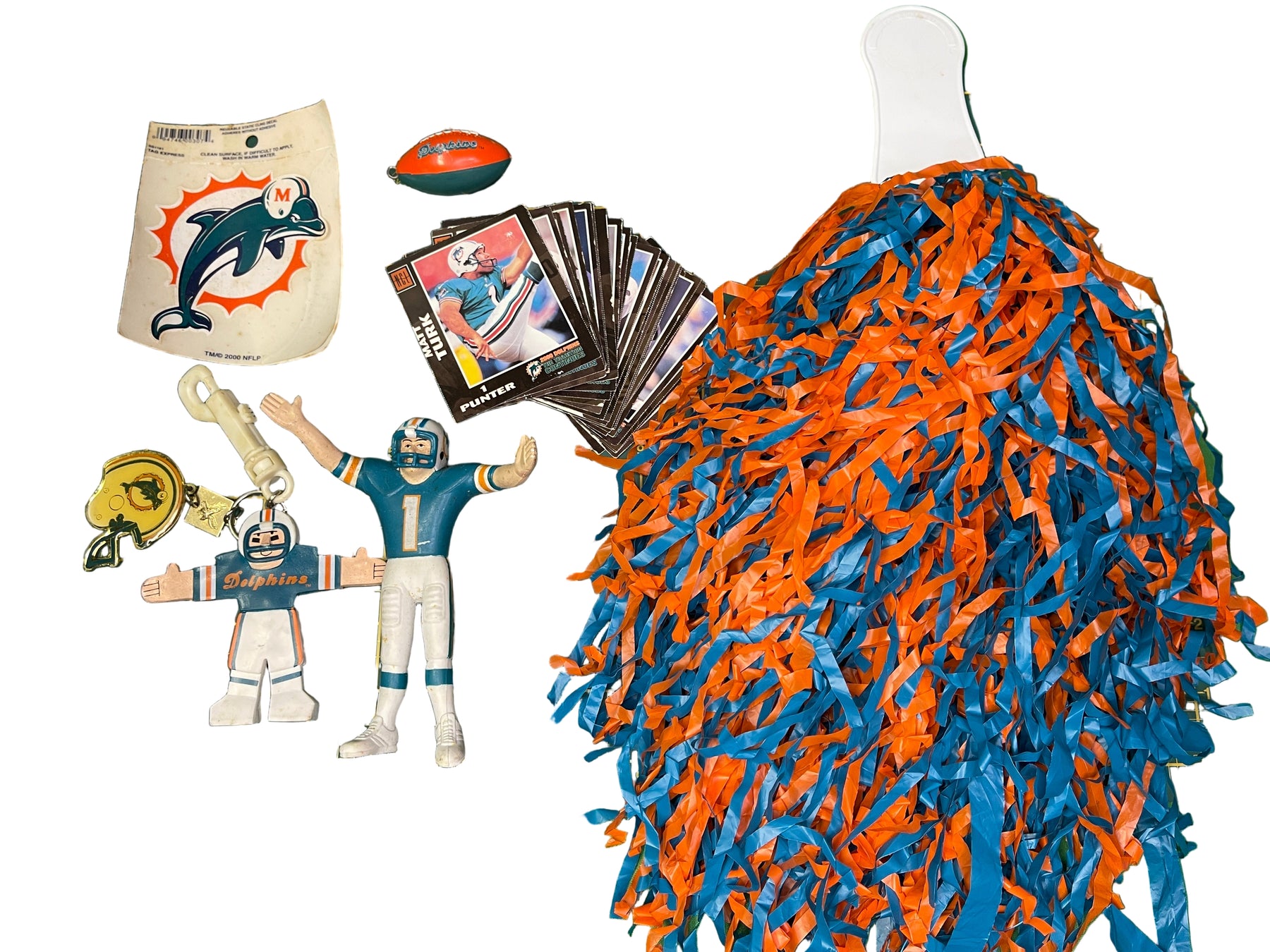 NFL Miami Dolphins Lot of Vintage Cards Keychains Figures Preowned