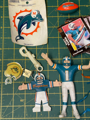 NFL Miami Dolphins Lot of Vintage Cards Keychains Figures Preowned