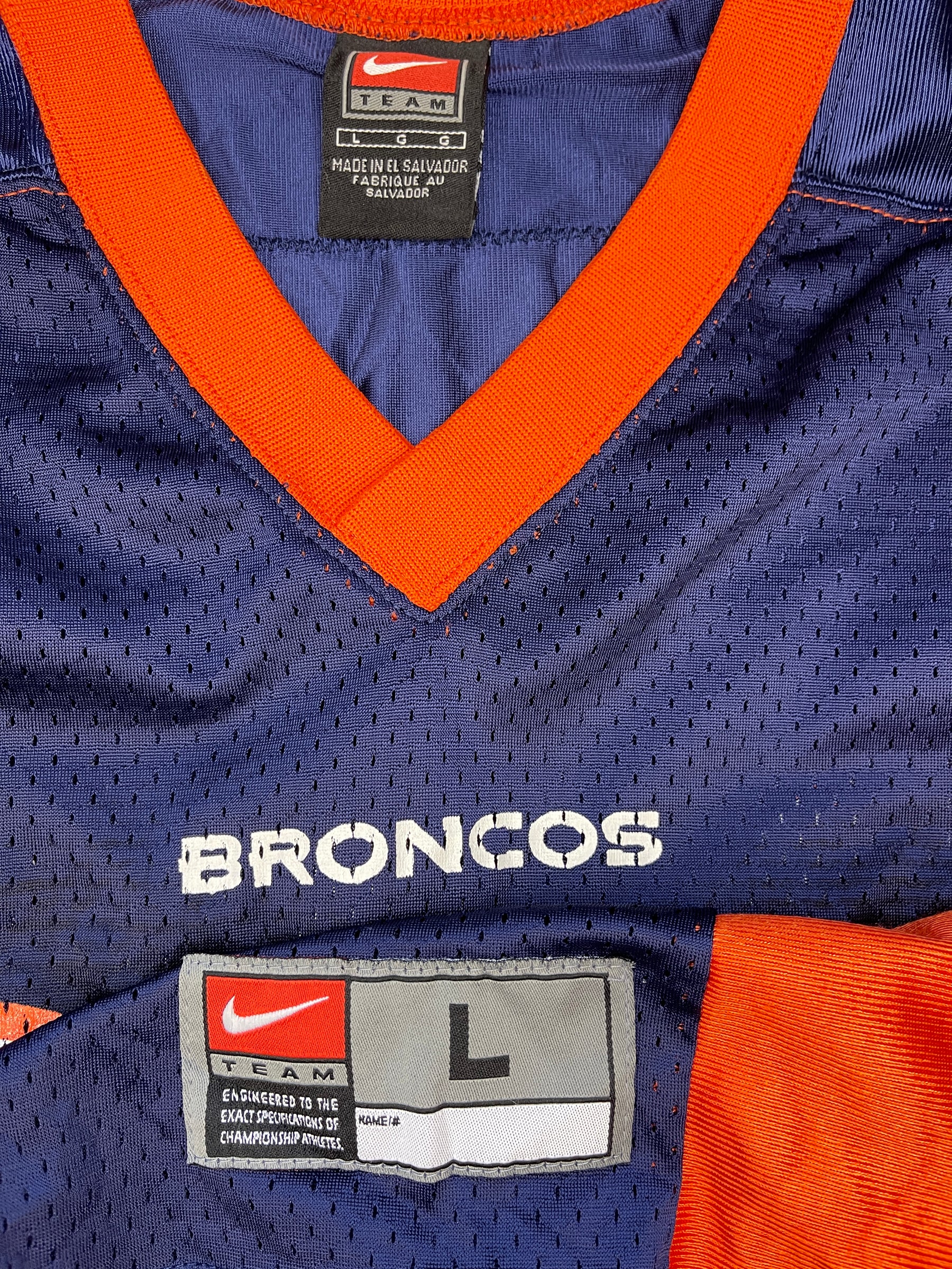 NFL Denver Broncos Ed McCaffrey #87 Vintage Blue and Orange Jersey Adult Large