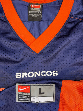 NFL Denver Broncos Ed McCaffrey #87 Vintage Blue and Orange Jersey Adult Large