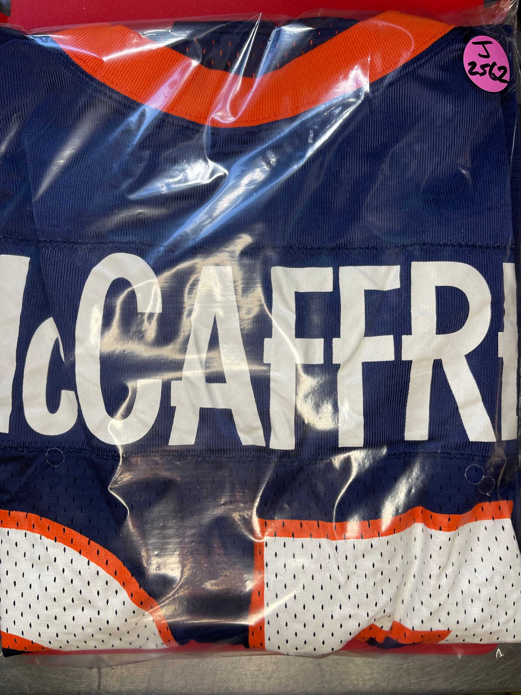 NFL Denver Broncos Ed McCaffrey #87 Vintage Blue and Orange Jersey Adult Large