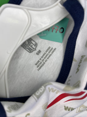 NFL New England Patriots 3-pc L/S Bodysuit/Vest Trousers & Hat Baby 6 Months NWT