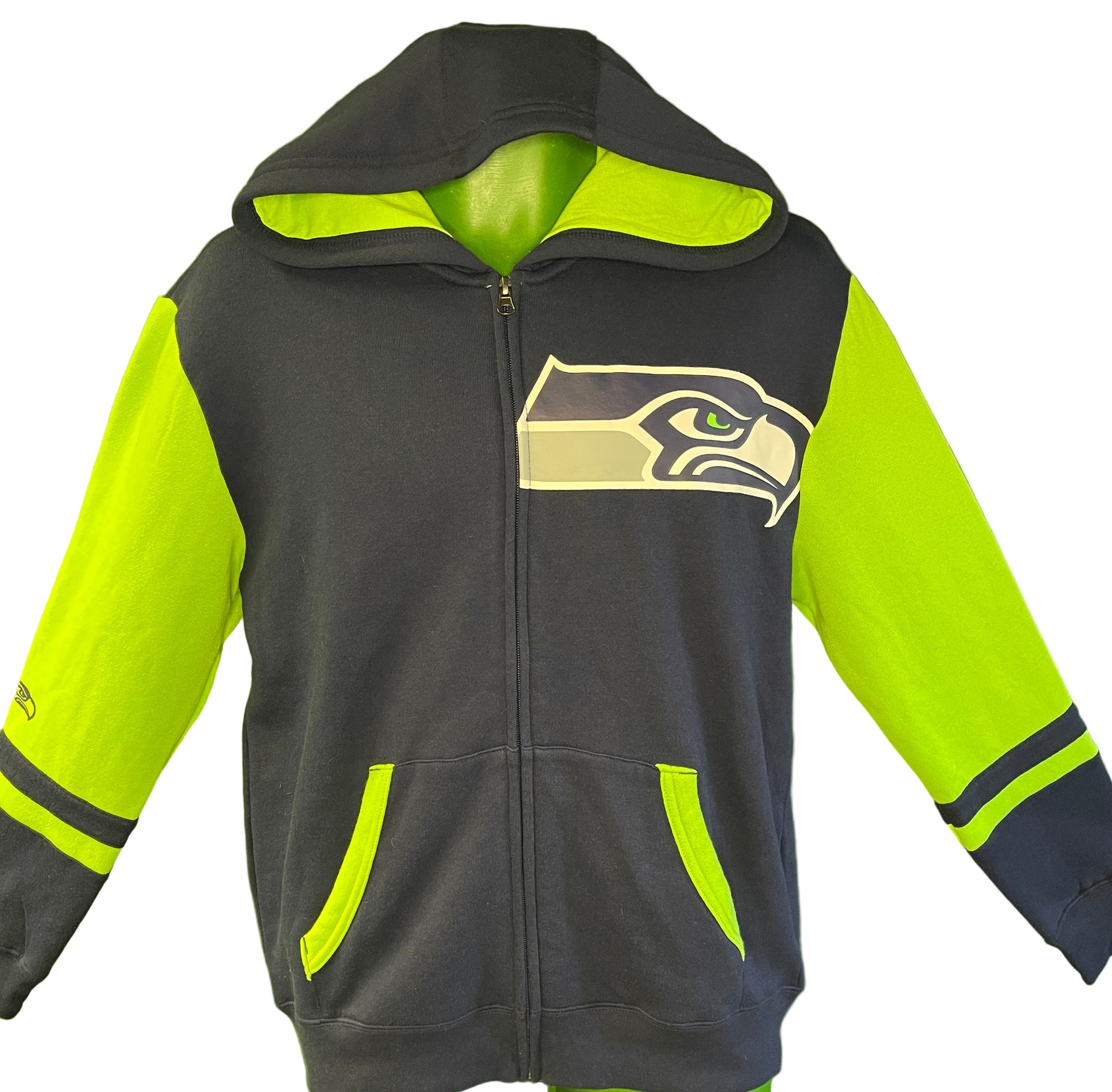 NFL Seattle Seahawks Blue and Green Full Zip Hoodie Youth X-Large 18-20 NWT