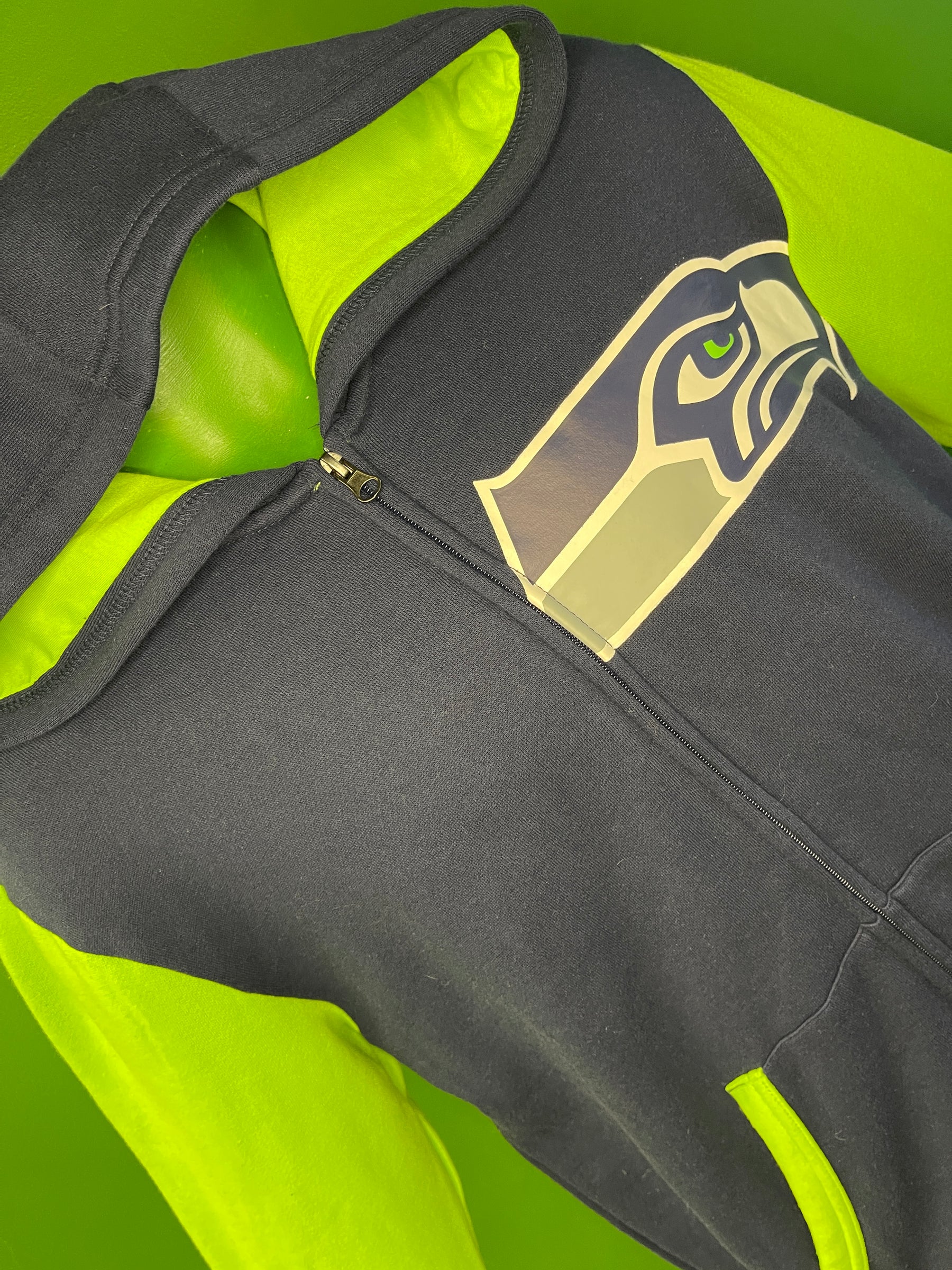 NFL Seattle Seahawks Blue and Green Full Zip Hoodie Youth X-Large 18-20 NWT