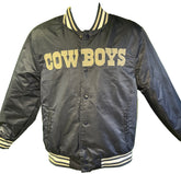 NFL Dallas Cowboys Quilted Stitched Satin Jacket Retro Style Men's Small NWT
