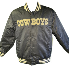 NFL Dallas Cowboys Quilted Stitched Satin Jacket Retro Style Men's Small NWT