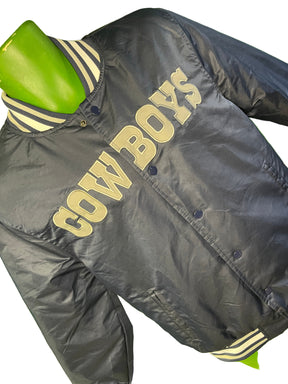 NFL Dallas Cowboys Quilted Stitched Satin Jacket Retro Style Men's Small NWT