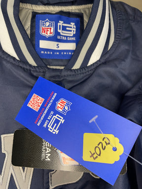 NFL Dallas Cowboys Quilted Stitched Satin Jacket Retro Style Men's Small NWT