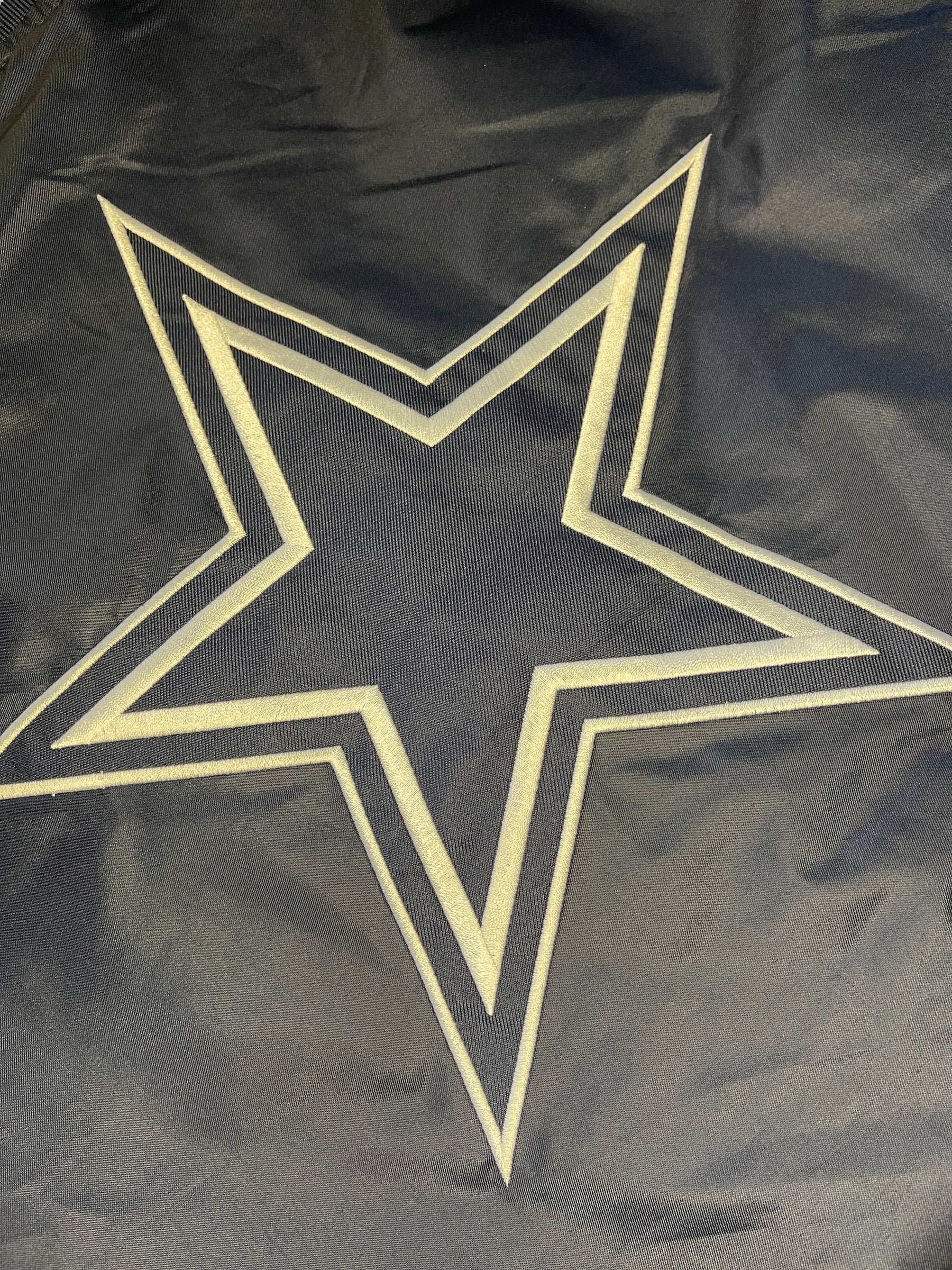 NFL Dallas Cowboys Quilted Stitched Satin Jacket Retro Style Men's Small NWT