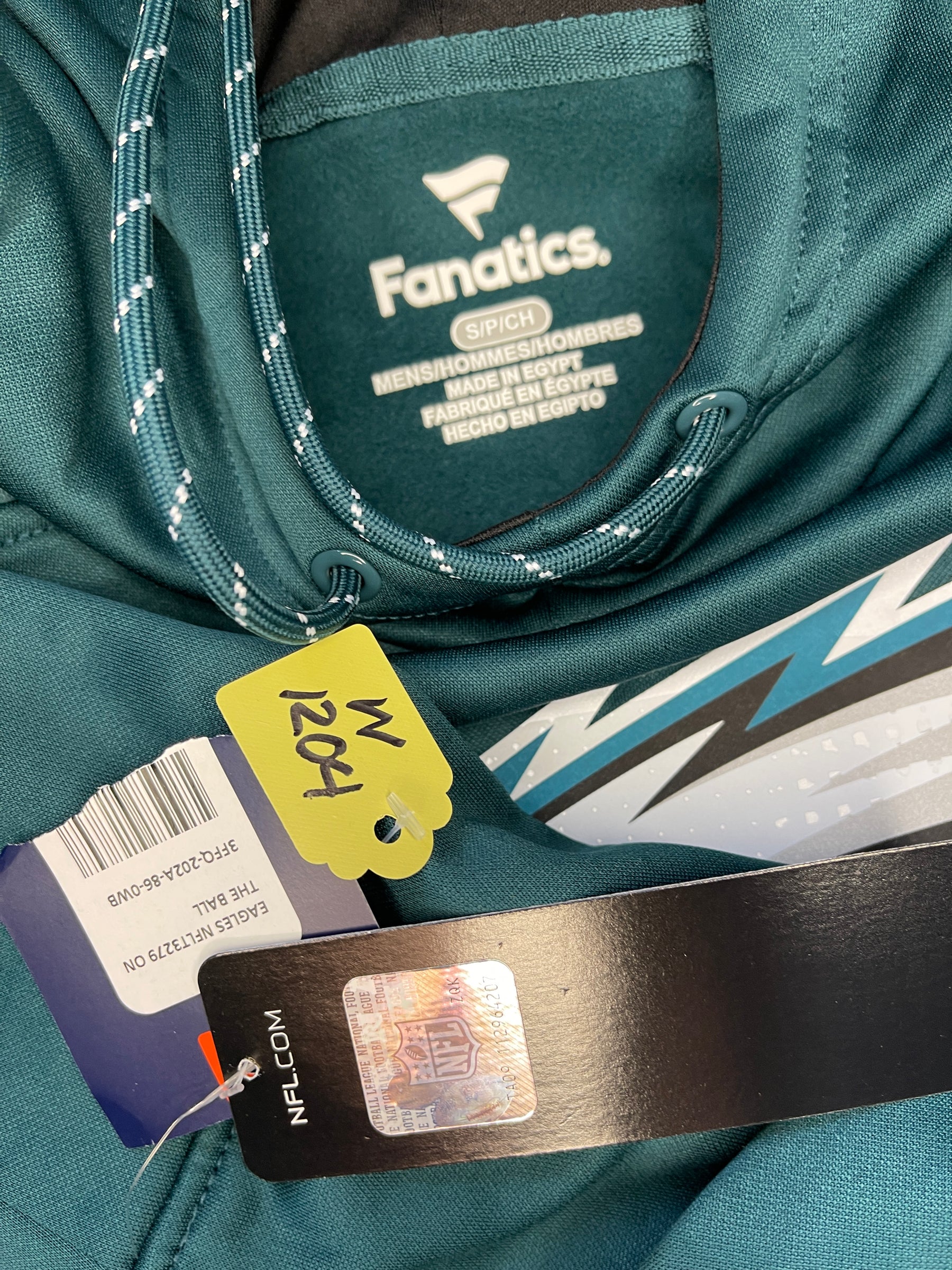 NFL Philadelphia Eagles Fanatics Funnel Neck Pullover Hoodie Men's Small NWT