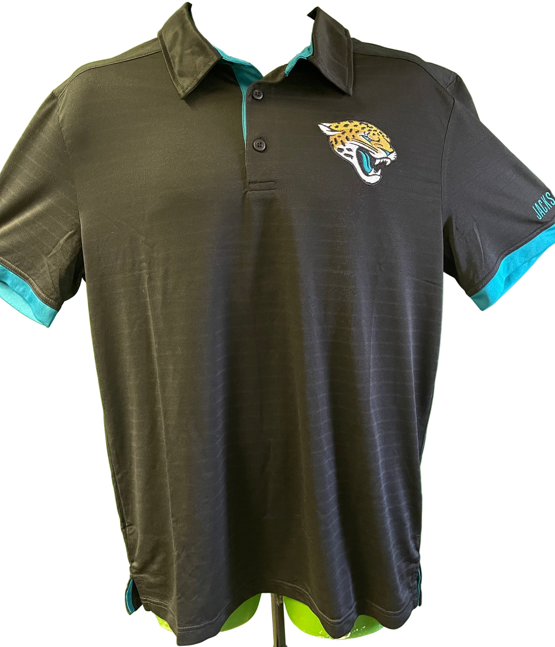 NFL Jacksonville Jaguars Black Polo Golf Shirt Men's Large NWT