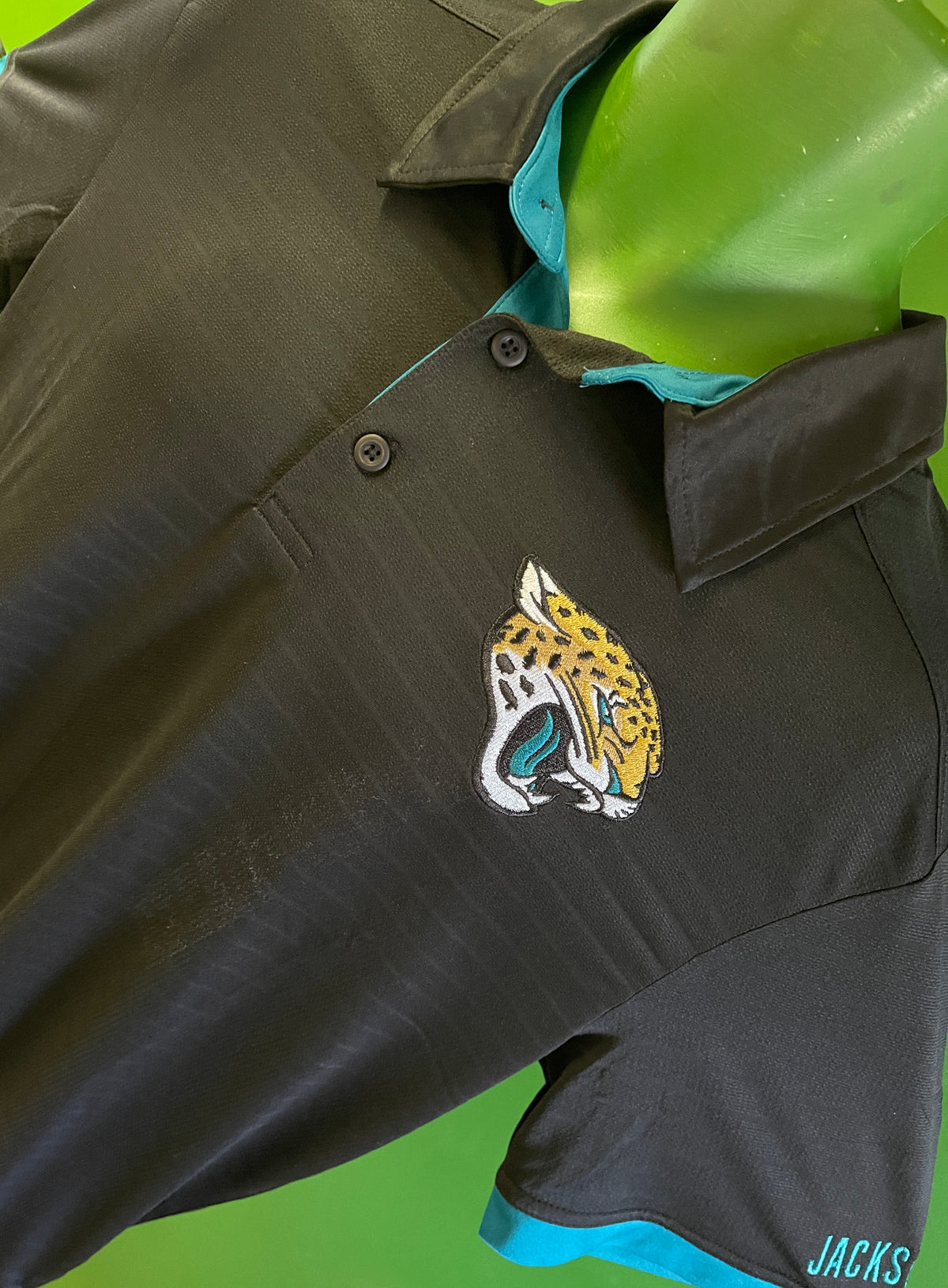 NFL Jacksonville Jaguars Black Polo Golf Shirt Men's Large NWT