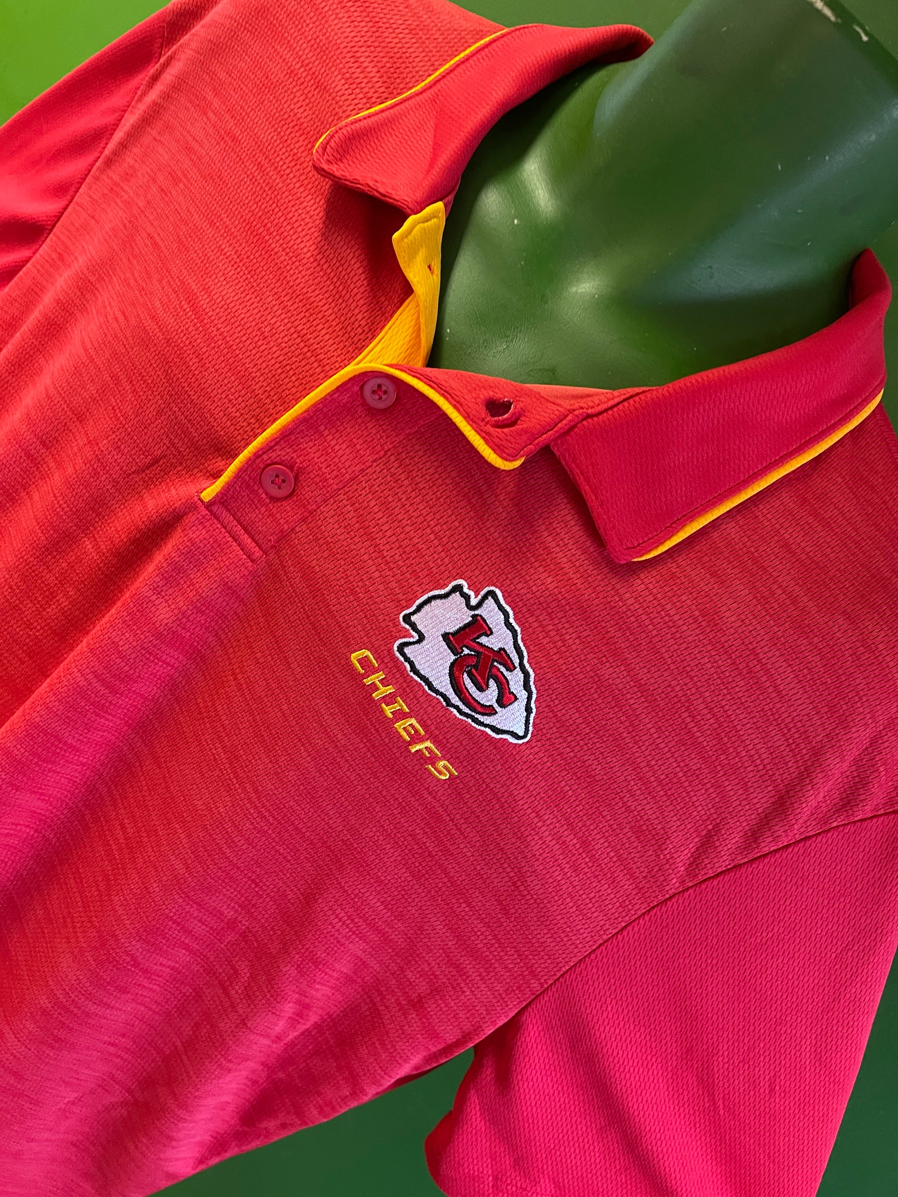 NFL Kansas City Chiefs Red Polo Golf Shirt Men's X-Large NWT