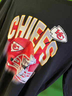 NFL Kansas City Chiefs Black L/S T-Shirt 100% Cotton Men's Large NWT